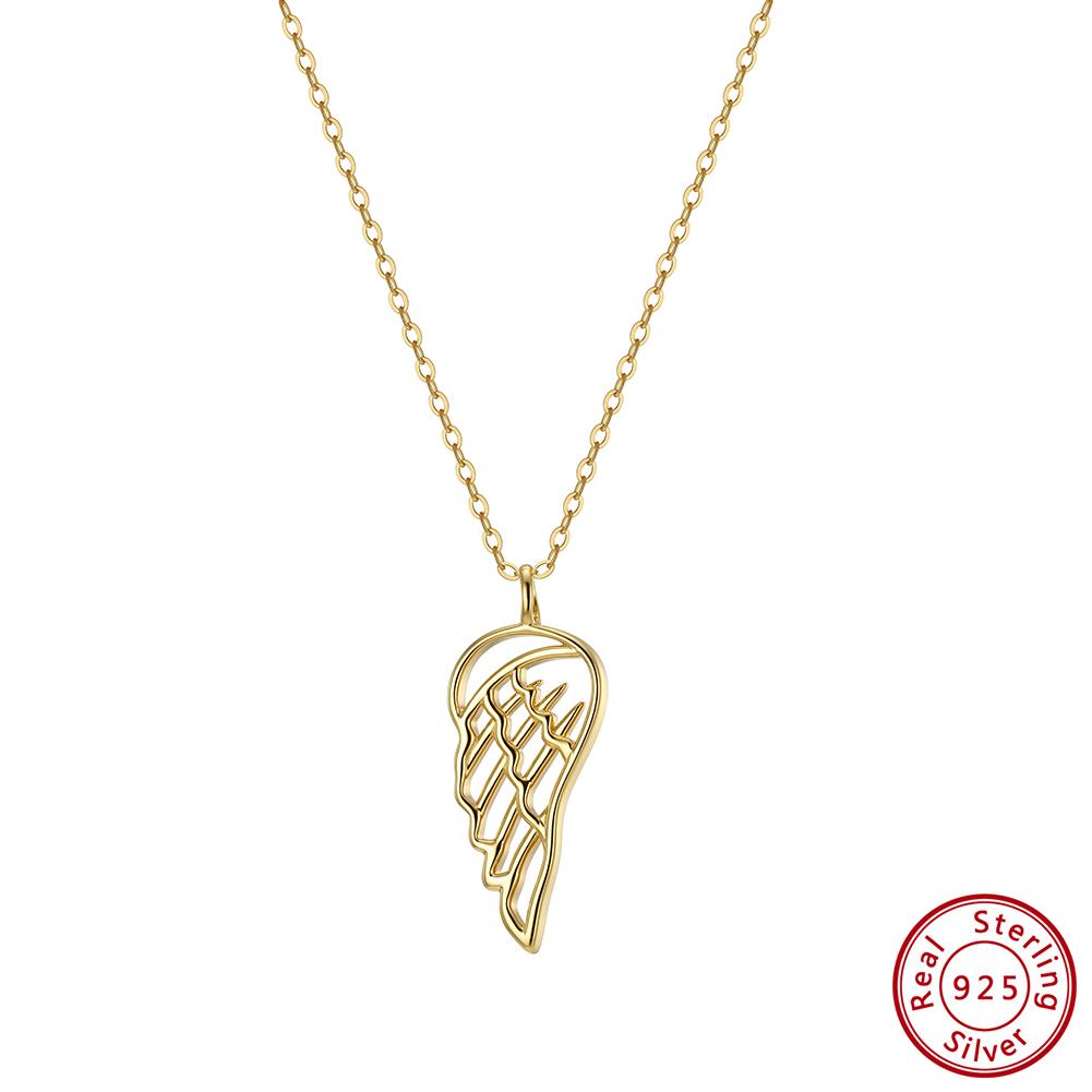 

Effie Queen Angle Wing Genuine 925 Sterling Silver Pendant Necklace For Women Cute Wing Choker Chain Engagement Jewelry SAPN67 45cm