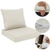 Outdoor Chair Cushions Set of 2, Thick High-Density Memory Foam Deep Seat Cushion, Waterproof & Fade Resistant Patio Furniture Cushions