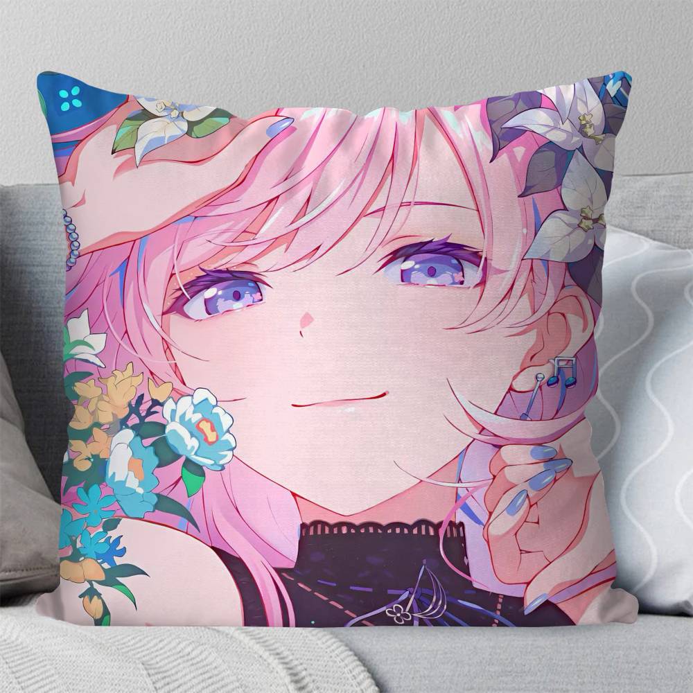 Megurine Luka Virtual Singer Pillow Case Fashion Square Pillowcase Bedroom Sofa Room Ins Decoration Leisure
