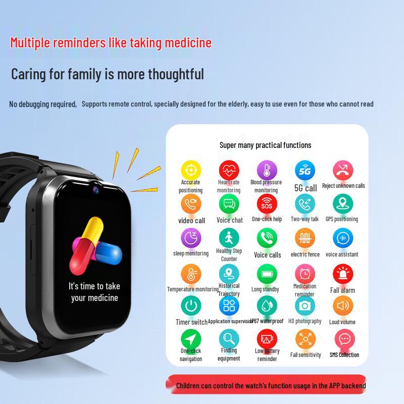 Miao Yisheng E Elderly Smartwatch with GPS & Health Monitoring (CN Version)