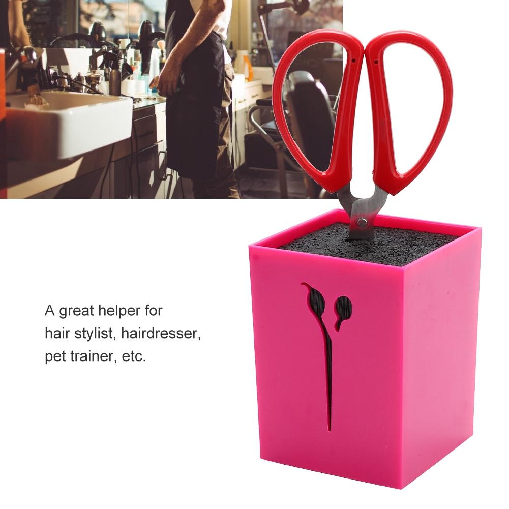 Scissor Stand Professional Hairdressing Clip Holder Storage Box Salon Hairdresser Tool Rose Red