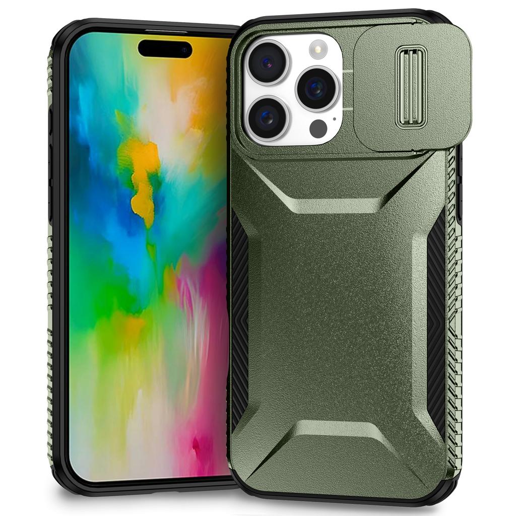 For iPhone 16 Pro Max Case Camshield TPU+PC Phone Cover Non-Slip Side Edge