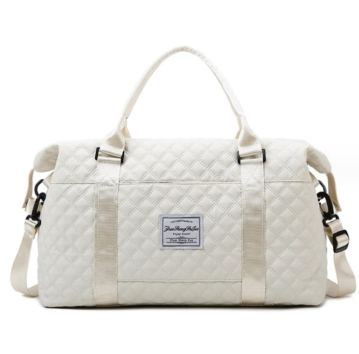 

Дорожная сумка через плечо Boston большая водонепроницаемая для мокрого и сухого, деловая сумка на 2-3 дня, сумка, сумка, стеганая, вместительная, легкая, водоотталкивающая, с разделением, для поездки, ручная кладь, белый