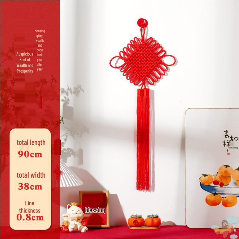 Small Red Chinese Knot Pendant: Good Luck & Wealth Fu Gourd Peace Lover’s Tassel Decoration