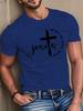Summer 100% Pure Cotton Men's Fashionable Casual Loose Jesus Way Truth Print Round Neck Short Sleeved T-shirt Versatile Top