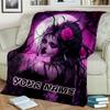 1PC Custom Name Gothic Fantasy Portrait Flannel Blanket Versatile,all-season Throw Suitable for the Living Room,bedroom,camping,travel,and Gift