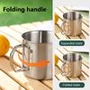 Stainless Steel Outdoor Camping Cup Portable Foldable Handle Beer Cups Coffee Water Mugs Picnic Travel Drinkware Tumbler