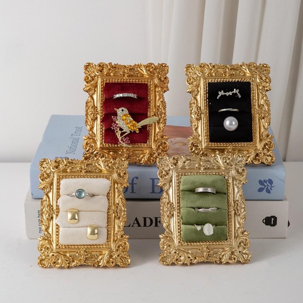 Resin Frame Jewelry Display Stand Velvet Ring Display Stand Photo Frame Earring Holder Daily