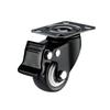 Black Heavy-Duty Swivel Casters with Brakes for Furniture, Cabinets & Industrial Use, Double Bearing Wheels