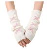 Soft Knitted Bow Arm Warmers Long Knit Sleeve Cover Y2K Y2K Fingerless Gloves  Girl