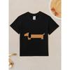 Taglie Europee T-shirt Grafica Cane Bassotto per Bambini - Carina Stampa Cane Salsiccia Manica Corta Girocollo per Ragazzi e Ragazze, Tessuto Morbido Traspirante