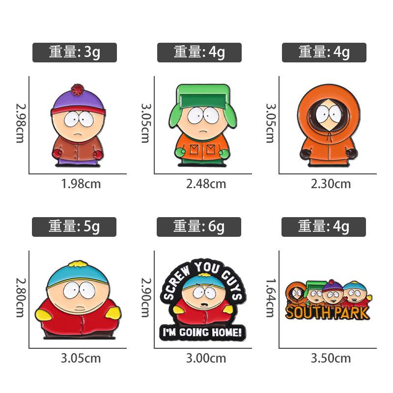 6PCS Cartoon Animated Character Enamel Pins Custom Cute Metal Badges Lapel Brooches On Backpack Hat Jewelry Gift for Kid Friends
