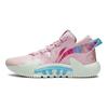 Li Ning Anti-5 2 Bas Absorption des Chocs Antidérapantes Résistantes à l'Usure Chaussures de Basket-ball Homme Baskets Rose ABFT029-6