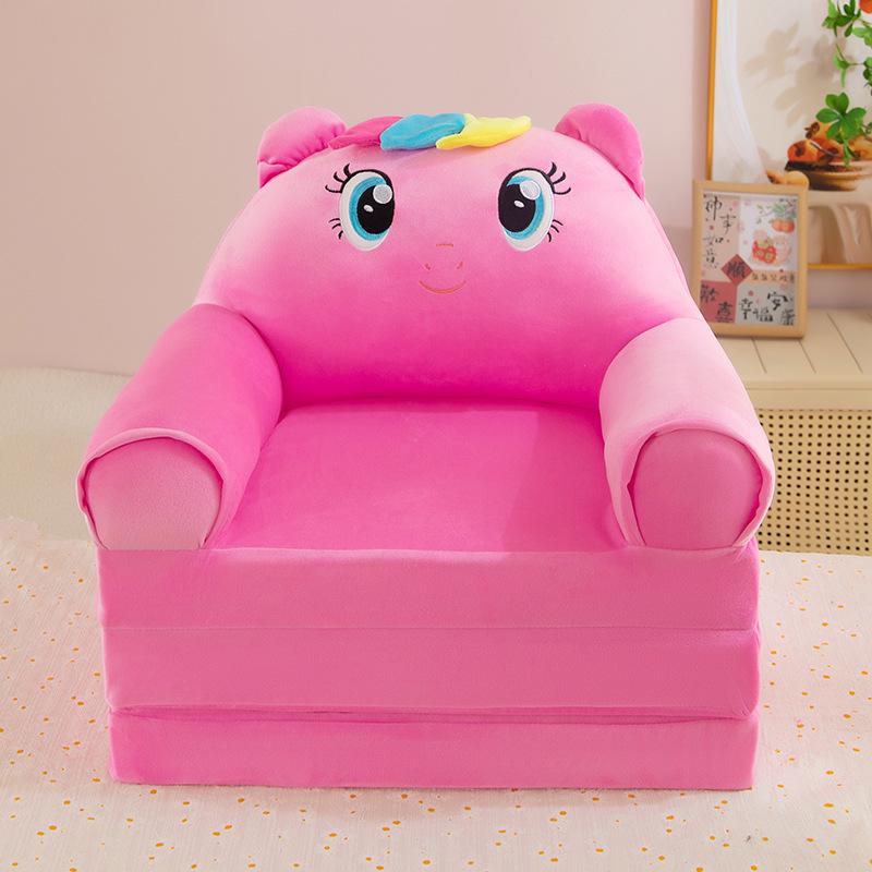 Foldable Three-Fold Cartoon Sofa for Kids: Lazy Baby Seat & Tatami Nap Sofa