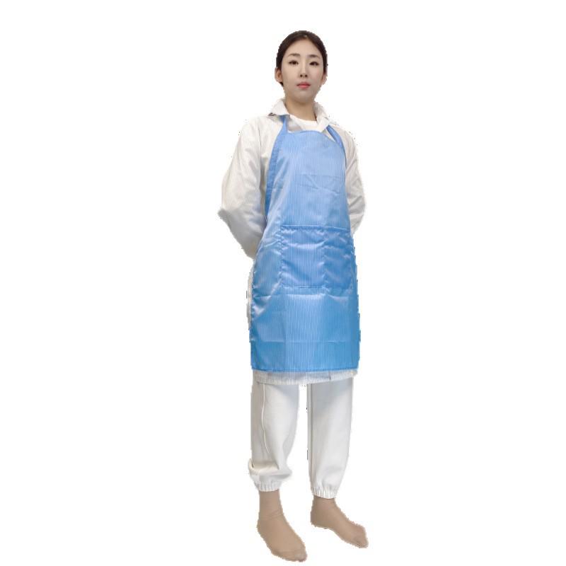 Anti-static Dustproof Apron with Striped Sleeves for Electronic Workshops