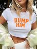 European and American style women's clothing new INS personalized street letter printing short navel short-sleeved T-shirt top