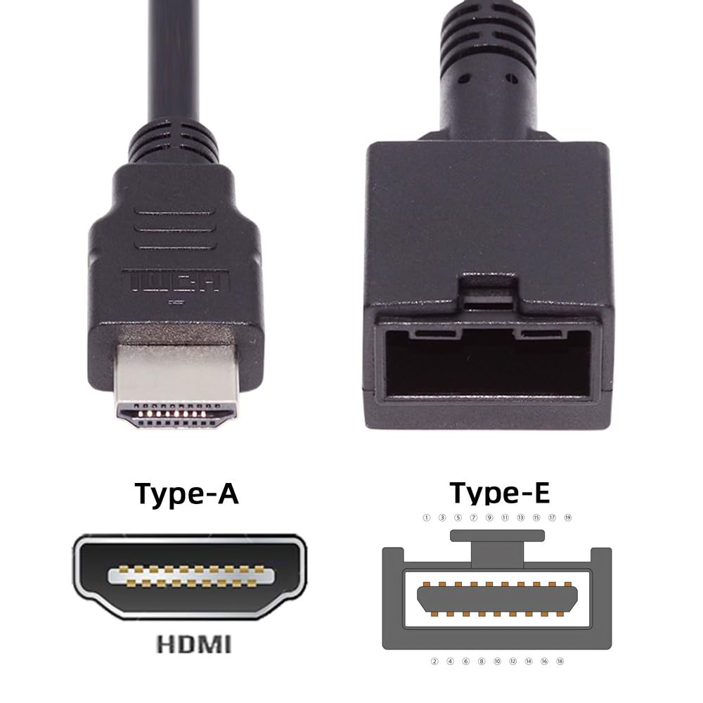Xiwai HDMI 4K Type A Male To Type E Female Audio Video for Automotive Connectors 1.4 Cable, 1.5 Feet, System-Grade