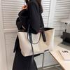 Women's Large Capacity Solid Color Handbag Casual Versatile Shoulder Bag for Travel Business Daily Use