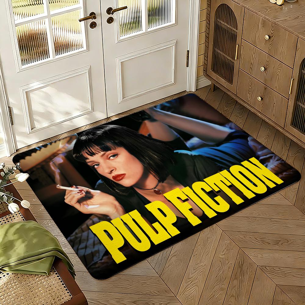 Pulp Fiction Floor Mat Soft Thickened Absorbent Non-Slip Bedroom Living Room Door Mat Home Decor Flannel Rugs