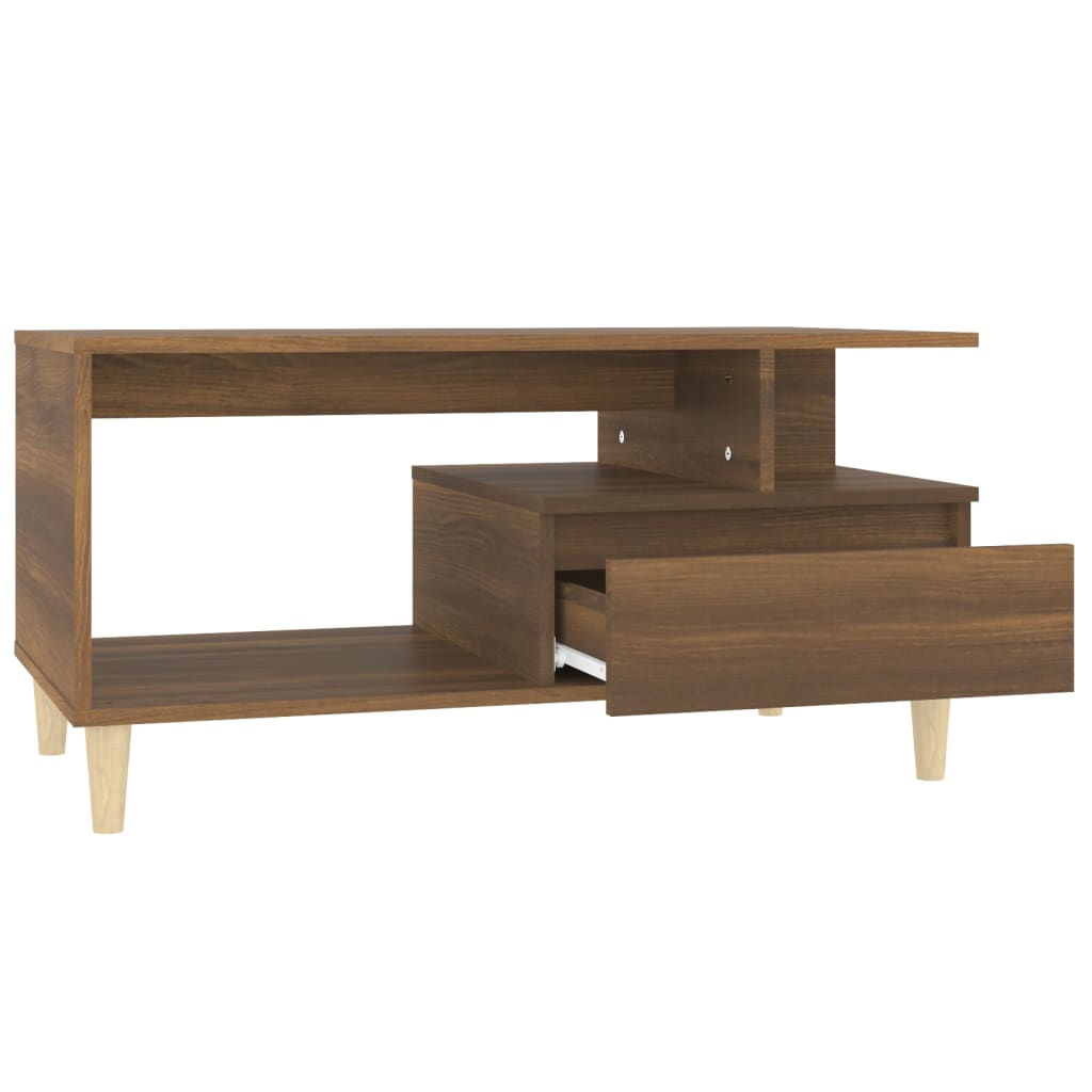 Coffee Table, Brown Oak 90x49x45 Cm, Wood-based Material