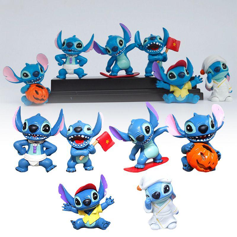 Conjunto Espetacular de 6 Peças de Enfeites de Carro de Halloween do Stitch Para Festas Infantis