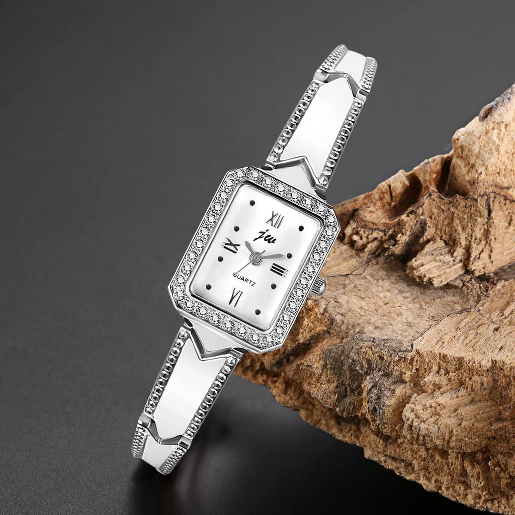 Bangle Bracelet 4 Piece Watch Roman Analog Quartz Fashion Silver Present Women's Set Cute, Waterproof, Alphabet, Display, Watch, Watch, - Birthday,