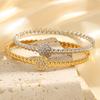 Europe and the United States Hot-selling Round Oil-pressed Diamond-encrusted  Women's Light Luxury High-end Cold Wind Electroplating K