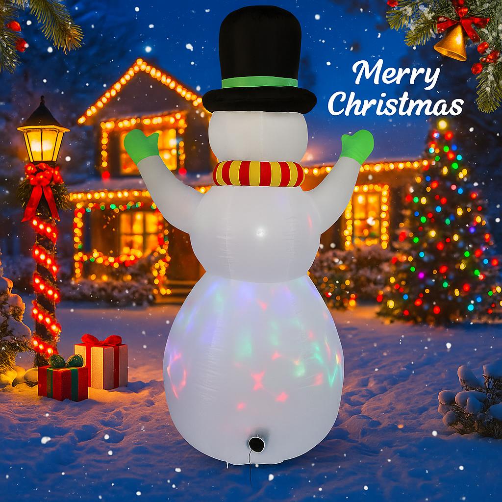 7.22FT Illuminated Inflatable Toy Snowman Xmas Decorations for Yard with LED Lights Christmas Supplie Home Ornament Holiday Gift