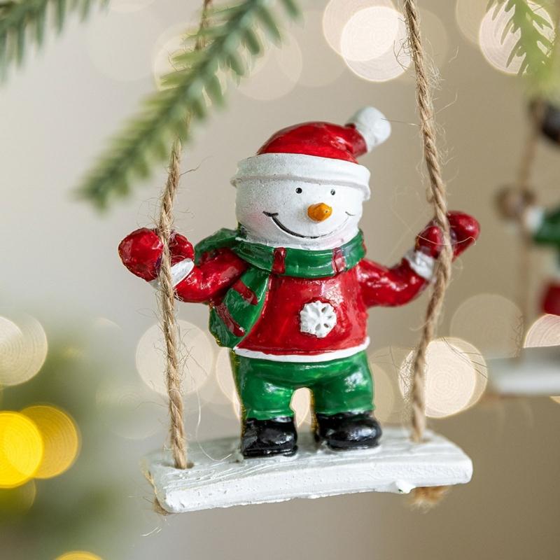 Christmas Swing Ornament User friendly Resin Hanging Decoration For Tree Wall Window Holiday Festival Decors Gift