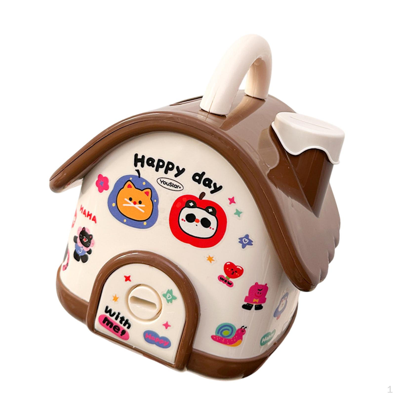 

Копилка для монет в виде мультяшного домика для детей, декоративная копилка для дома коричневый