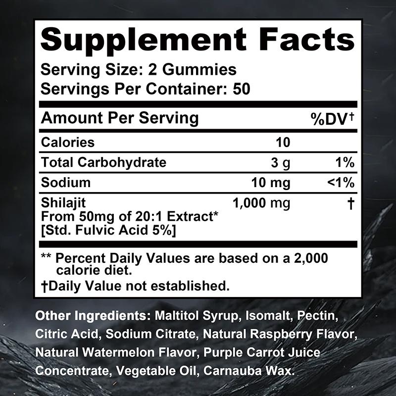 Buporai Gummies 1000mg, containing fulvic acid, suitable for both men and women, boosts energy and immunity.