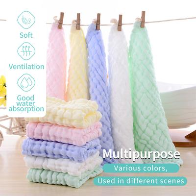 5 Reusable Foam Gauze Square Towels, Soft Towels, Multiple Colors For Facial Care, Home Wash Cloth