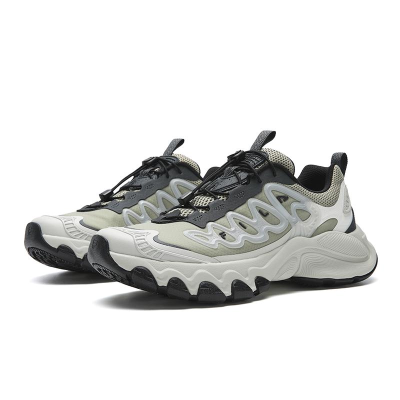 Fila TRUFFLE Cushioning Abrasion Resistant Lightweight Low Top Chunky Sneakers Men's Elm Green/Shadow Black Gray F12M621111FED