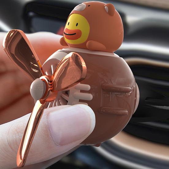 Osvěžovač vzduchu do auta Držák na výdech ventilace Rotující vrtulka Kreslená kachna Králík Pilot Typ s klipem Mini Automobilový difuzér aromaterapie Ventilátor do výdechu Autem