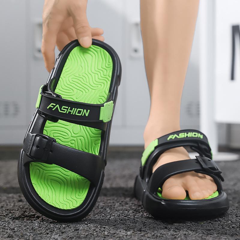 

Тапочки мужские летние повседневные для мальчиков верхняя одежда двойного назначения два в одном сандалии для вождения мужская спортивная пляжная обувь больших размеров 38