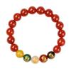 Natural Five-Color Agate God of Wealth Bracelet – Unisex Jewelry