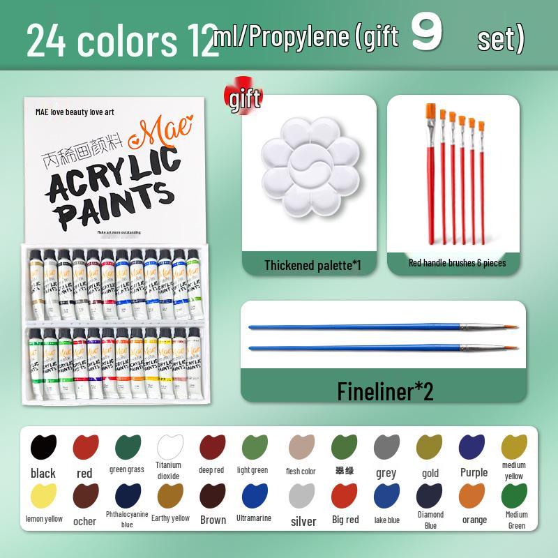 Waterproof Acrylic Paint Set - Fade-Resistant and Washable for Kids' Graffiti and Textile Art