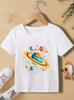 Fun solar system planet print summer childrens Tshirt