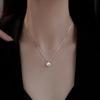 Minimalist Freshwater Pearl Pendant Necklace Women Elegant Chain 6mm/8mm/10mm Round Lightweight Daily Wear