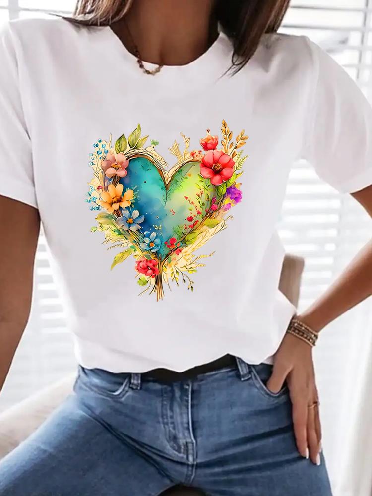 (Asian Size) Tee Top 90s sweet plant trend T Shirt Woman Print Fashion Female Short Sleeve Women Clothing Graphic T-shirts