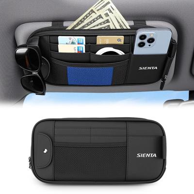 Toyota Car Sun Visor Large Improved Slim Categorized Car Storage Pocket with Glasses Card and Pen Sienta-specific Pocket, Capacity, Storage, Design,