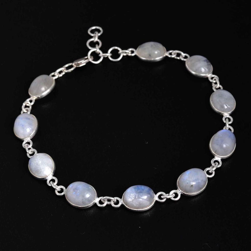Mondstein-Armband aus 925er-Sterlingsilber, Juni-Geburtsstein-Armband, Geschenk für ihre Mutter, Jahrestagsgeschenk