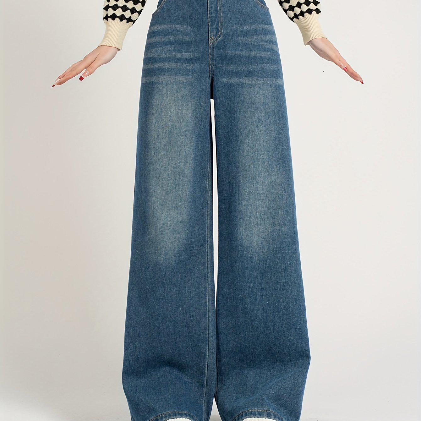 

E 79207 Denim Wide-Leg Pants Without Belly Support 11-12 Years синій