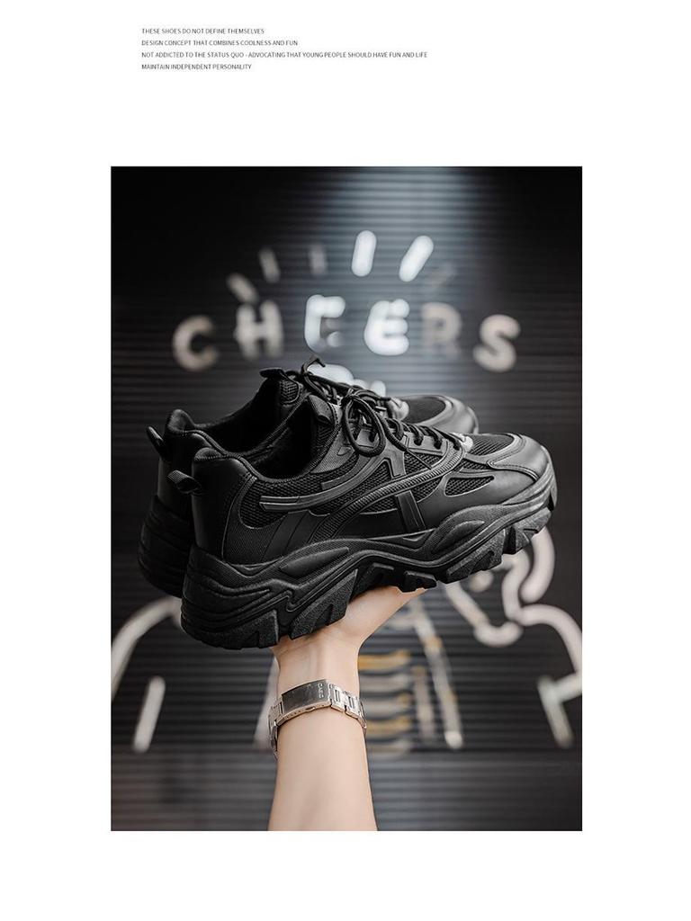 Frühlings Herren Atmungsaktive Weiße Mesh-Sneaker - Trendige Lässige Dad-Schuhe mit Dicker Sohle