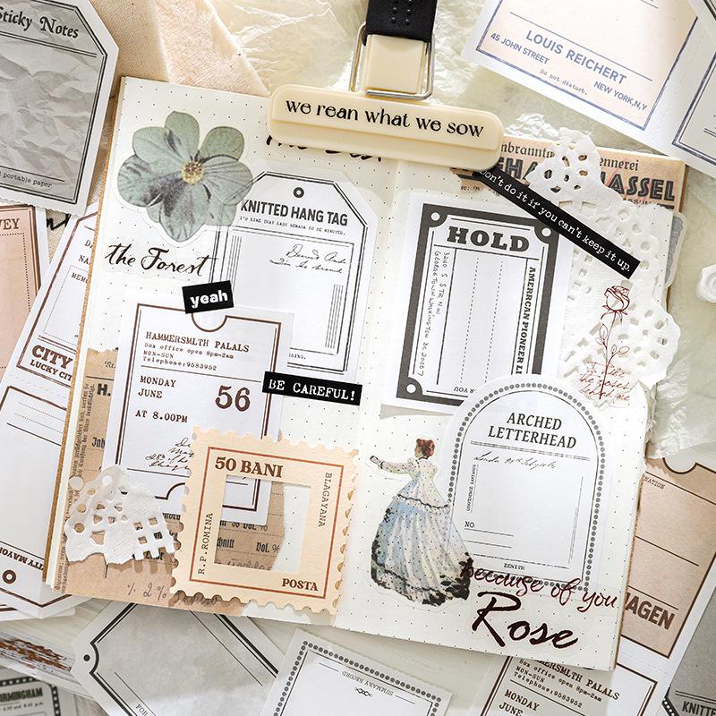 Retro Symmetrical Tear-off Sticky Notes - French Island Series Long Base Paper