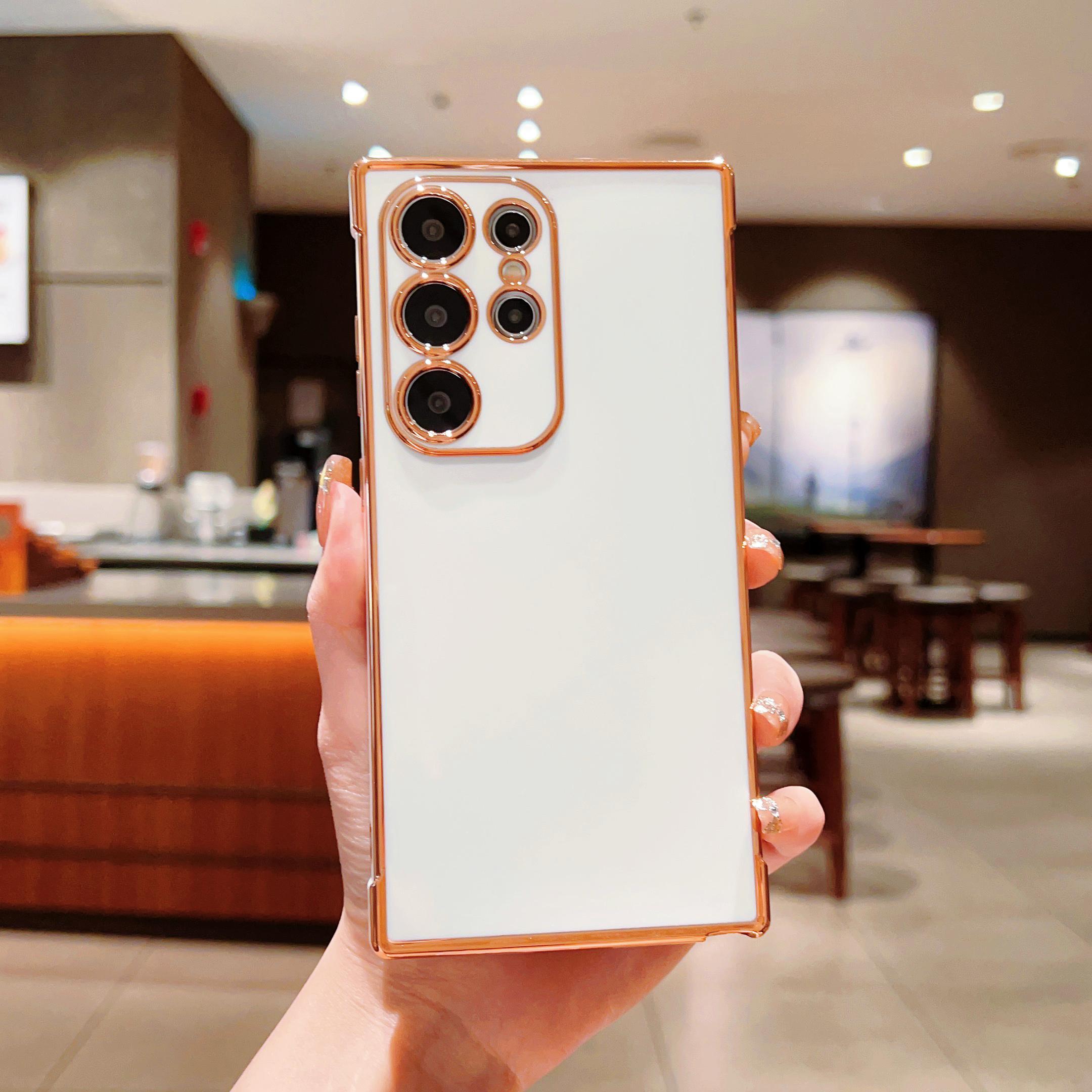 

Однотонный глянцевый чехол с покрытием для Samsung Galaxy S24 FE S23 Ultra S22 S21 A55 A16 A54 A35 A34 A15, защита линз, мягкий противоударный чехол для телефона из ТПУ Samsung S24 Ultra