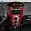 Car Central Control CD AC Knob Panel Trim Real Soft Carbon Fiber Sticker LHD RHD For Toyota Yaris 2006 2007 2008 2009 2010 2011