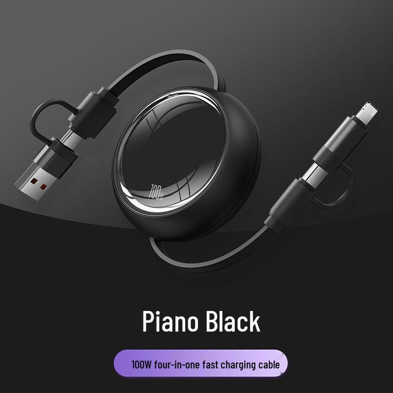 

4-in-1 Retractable 100W Fast Charging Cable for Apple, Huawei, Xiaomi, Android, Car Charger