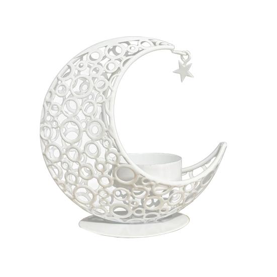 

Подсвечник в виде полумесяца, металлическая подсвечник в виде звезды и луны, настольный декор белый