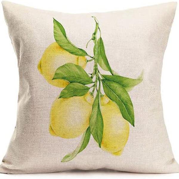 New Nordic Linen Pillowcase Summer Fruit Print Pillowcase Sofa Cushion Cover Home Furnishing
